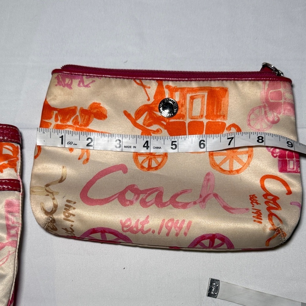 Coach Horse & Carriage Sateen Tote With Matching Pouch F14892 - Picture 16 of 17